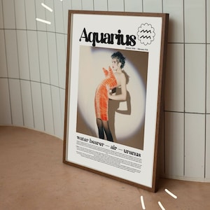 Aquarius Print | Aquarius Poster | Zodiac Print | Zodiac Aesthetic | Tik Tok print