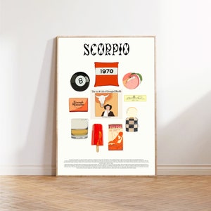 Schorpioen Trinket Print | Schorpioenposter | Dierenriem afdrukken afbeelding 2