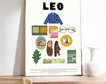 Leo Trinket Print | Leo Zodiac Poster | Leo Art