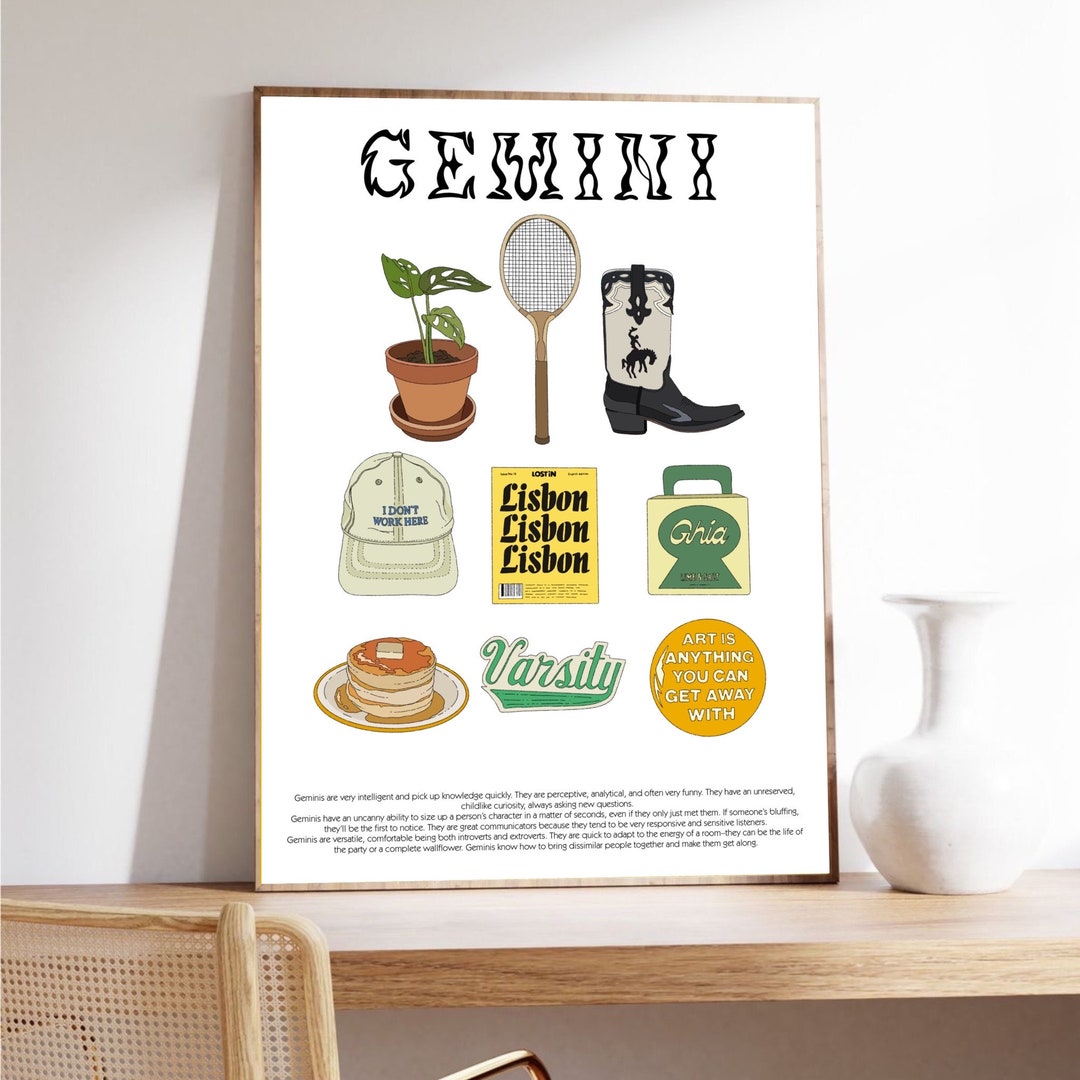Gemini Trinket Print | Gemini Poster | Gemini Gift - Etsy