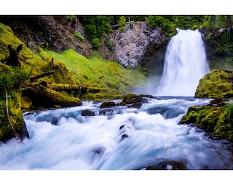 Sahalie Falls Wall Photo Print, Metal Prints, Nature Photography, Large Oregon Wall Art, River Waterfall Home Decor, Canvas Wrap