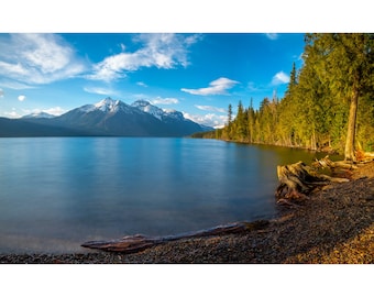 Mcdonald Lake Photo Print, Metal Prints, Nature Photography, Canvas Wrap Wall Art, Glacier National Park, Montana Landscapes Home Decor