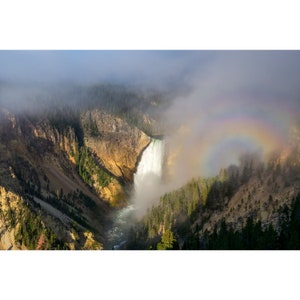Canyon Falls Wall Print, Metal Prints, Nature Photography, Canvas Wrap Wall Art, Yellowstone National Park, River Waterfall Home Decor