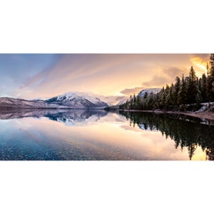 Mcdonald Lake Wall Photo Print, Metal Prints, Nature Photography Prints, Large Wall Art, Glacier National Park, Montana Canvas Wrap