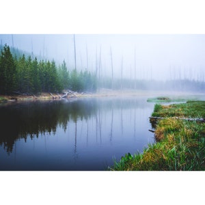 Yellowstone Wall Photo Print, Metal Prints, Nature Photography, Canvas Wrap Wall Art, Yellowstone National Park, Foggy Creek Home Decor
