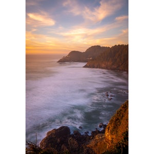Haceta Head Lighthouse Wall Print, Metal Prints, Nature Photography, Canvas Wrap Wall Art, Oregon Pacific Coast Home Decor