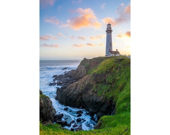 Pigeon Point Lighthouse Wall Print, Metal Prints, Nature Sunset Photography, California Wall Art, Pacific Coast, Canvas Wrap Home Decor