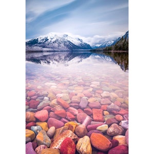 McDonald Lake Photo Print, Metal Prints, Nature Photography, Canvas Wrap Wall Art, Glacier National Park, Morning Landscape Home Decor