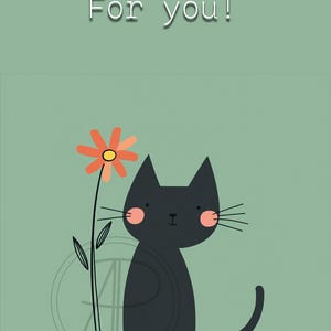 Carta postale "Per te!" – Illustrazione minimalista con blume