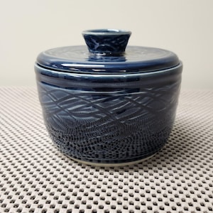 Handmade Ceramic Butter Keeper in Storm Blue - 200 mls
