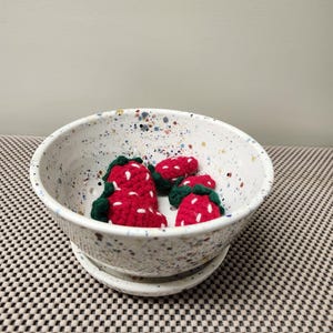 Berry Bowl with Matching Plate in Confetti Glaze
