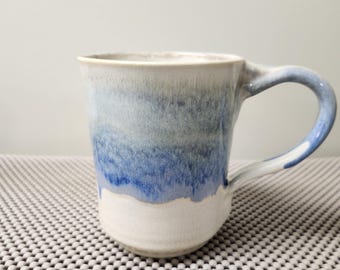 Handmade Ceramic Blue & Beige Mug - 480 mls
