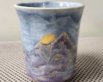 Handmade Ceramic Mug in Sunrise Mountain - 500 mls