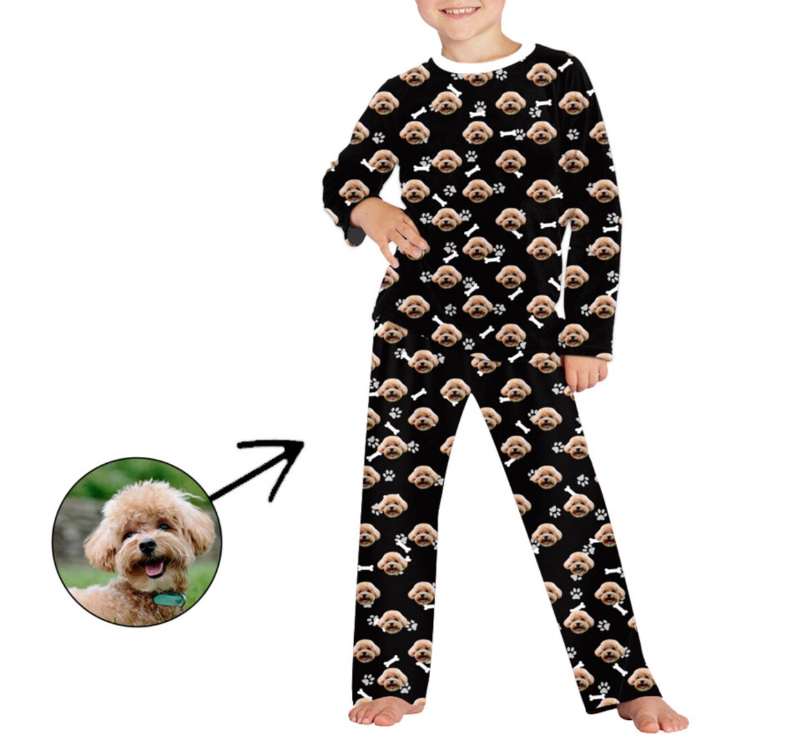 Custom kids pajama set photo face pjs pet gift for kids Etsy