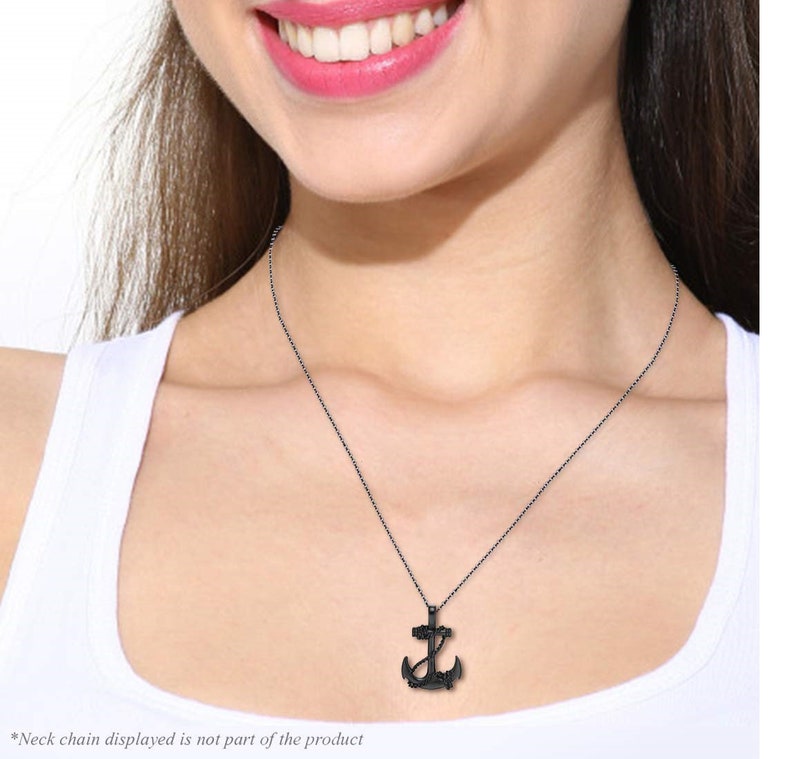 mens statement necklace Men Nautical Anchor Necklace Stainless Steel Pirate Pendant Necklace with 22 inch Chain wire rapped pendant gift