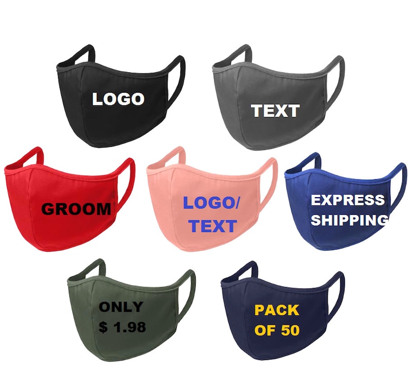 Custom face mask personalized face mask bulk face masks custom Etsy