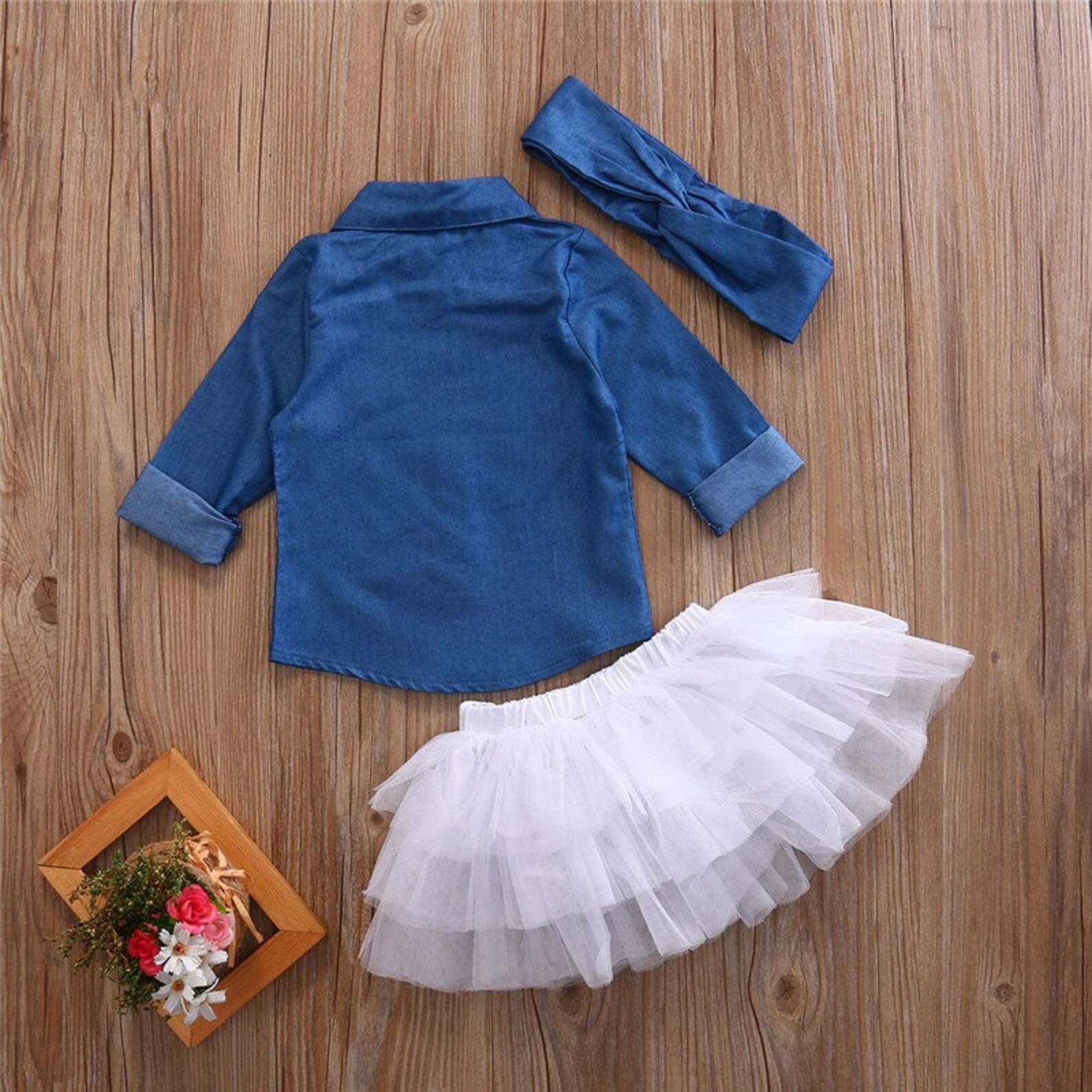 Baby Girl Summer Clothing Sets Baby Girls Clothes Denim Shirt Etsy