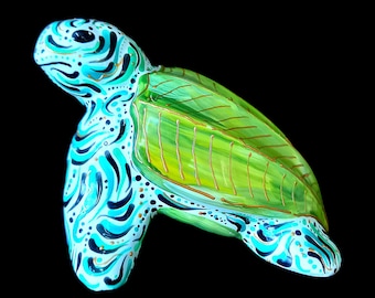 Ceramic Turtle, Sealife Art, Turtle Figure