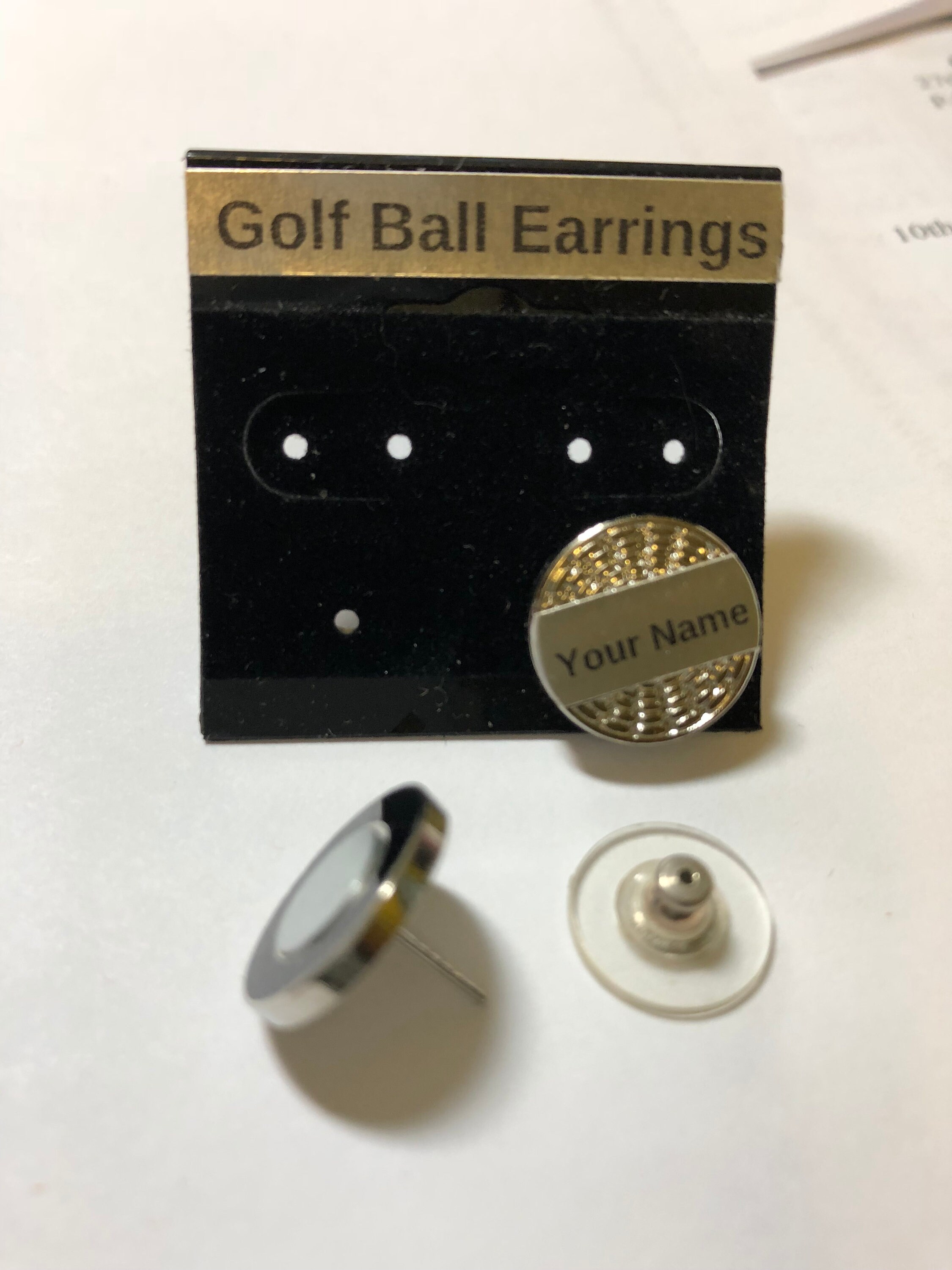 Personalized Golf Ball Marker Earrings Etsy