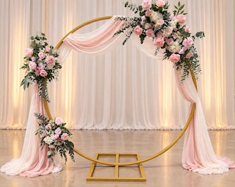 Blush Pink Wedding Arch Flowers, 3 Piece Artificial Floral Arch Swag Set, Pink Rose Ceremony Backdrop, Circle Arch Flowers, Wedding Decor