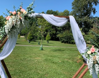 2pcs Wedding arch flowers/Wedding floral backdrop/Real looking silk flowers corner swag & tieback/Wedding faux flowers/Wedding arbor/Decor