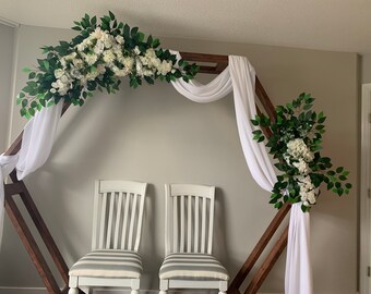 Ivory White Silk Flowers for Wedding Arch/Corner swag&tieback/Faux flowers decor/Wedding arbor flowers/Ceremony arch backdrop/White garland