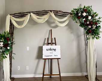 2pcs Wedding arch burgundy flowers/Silk flowers swag & tieback/Wedding flowers backdrop/Arbor flowers/Wedding decor/Wedding  arrangement