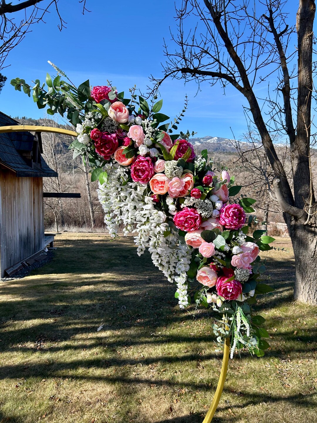 Wedding Arch Swag With Fuchsia Pink Peonies/magenta Wedding Floral ...