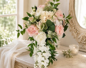 Blush & Ivory Wedding Flower Package | Arch Swag Set, Bridal Bouquet, Boutonnieres and Corsages