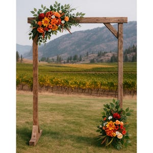 Fall Wedding Arch Flowers/2 Piece Silk Floral Swag Set/ Autumn Wedding Arbor Decor/Faux Flower Arrangement for Ceremony/Arch Aisle Decor