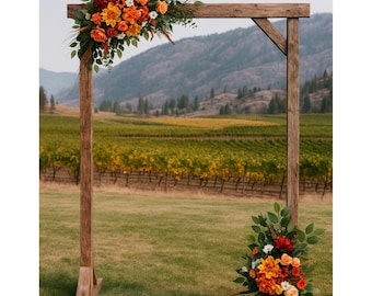 Fall Wedding Arch Flowers/2 Piece Silk Floral Swag Set/ Autumn Wedding Arbor Decor/Faux Flower Arrangement for Ceremony/Arch Aisle Decor