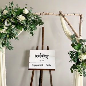 2pcs Greenery swag & tieback for wedding arch with anemones, hydrangeas, roses/Silk flowers wedding backdrop/Faux flower wedding arbor/Decor