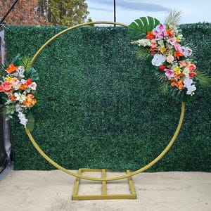 Tropical wedding arch flowers/Corner swag &tieback made with silk flowers/Tropical archway arrangement/Tropical arbor decor/Wedding backdrop