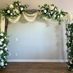 4pcs Stand up Wedding arch arrangement with silk flowers/Silk flowers backdrop/Wedding Arbor flowers/Archway flowers party decor/Aisle decor