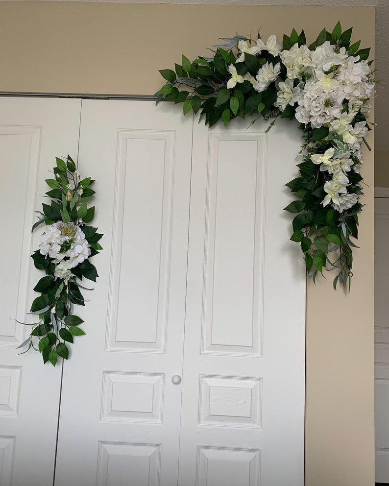 2pcs Wedding Arch Silk Flowers/corner Swag and Tieback/wedding Etsy