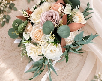 Fall Neutral Wedding Package | Bridal Bouquets, Boutonnieres, Arch