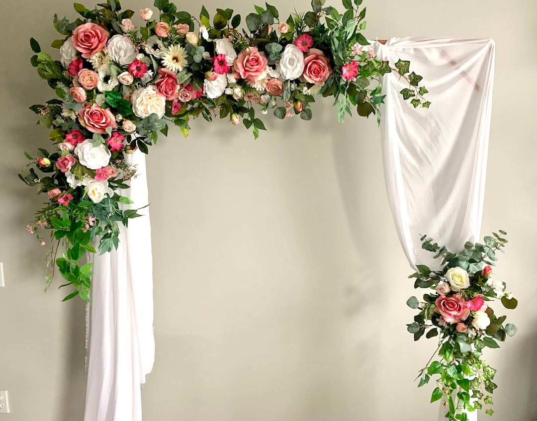 Fuchsia & Blush Wedding Arch Silk Flowers/wedding Arbor Flower/silk ...