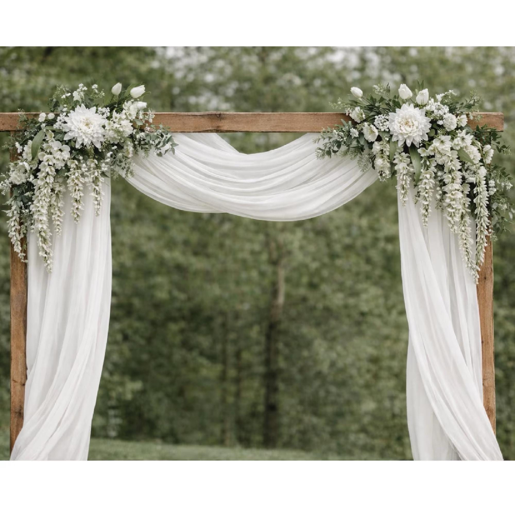 White Dahlia and Wisteria Wedding Arch Swag, Silk Flower Arbor - Etsy