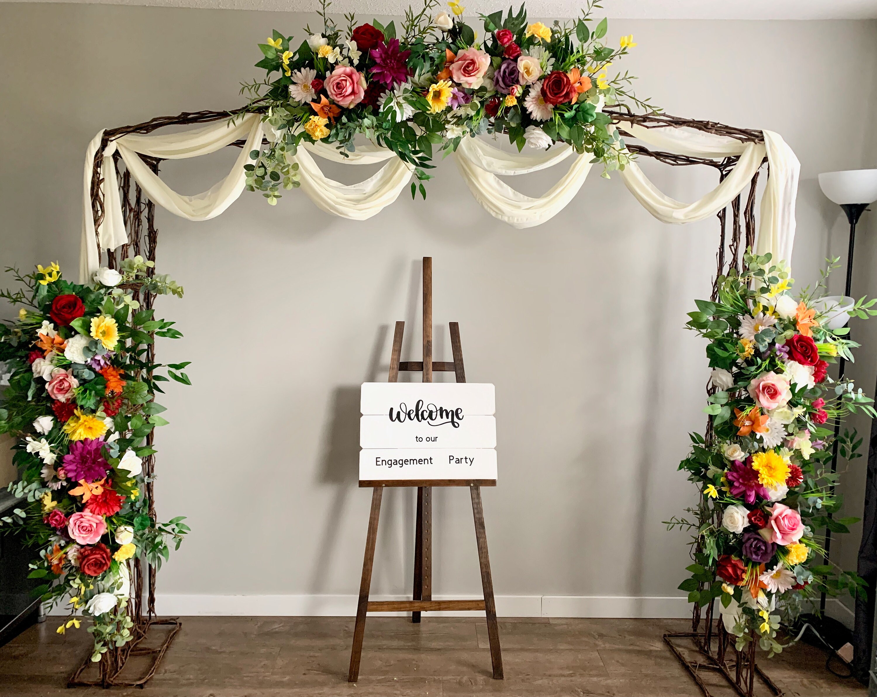 3pcs Wedding Arch Bright Flowers Arrangement/silk Flower - Etsy