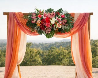 Tropisches Hochzeits-Blumenpaket - Arch Swags, Willkommensschild, Blumensträuße & Boutonnieres (Kunstblumen)