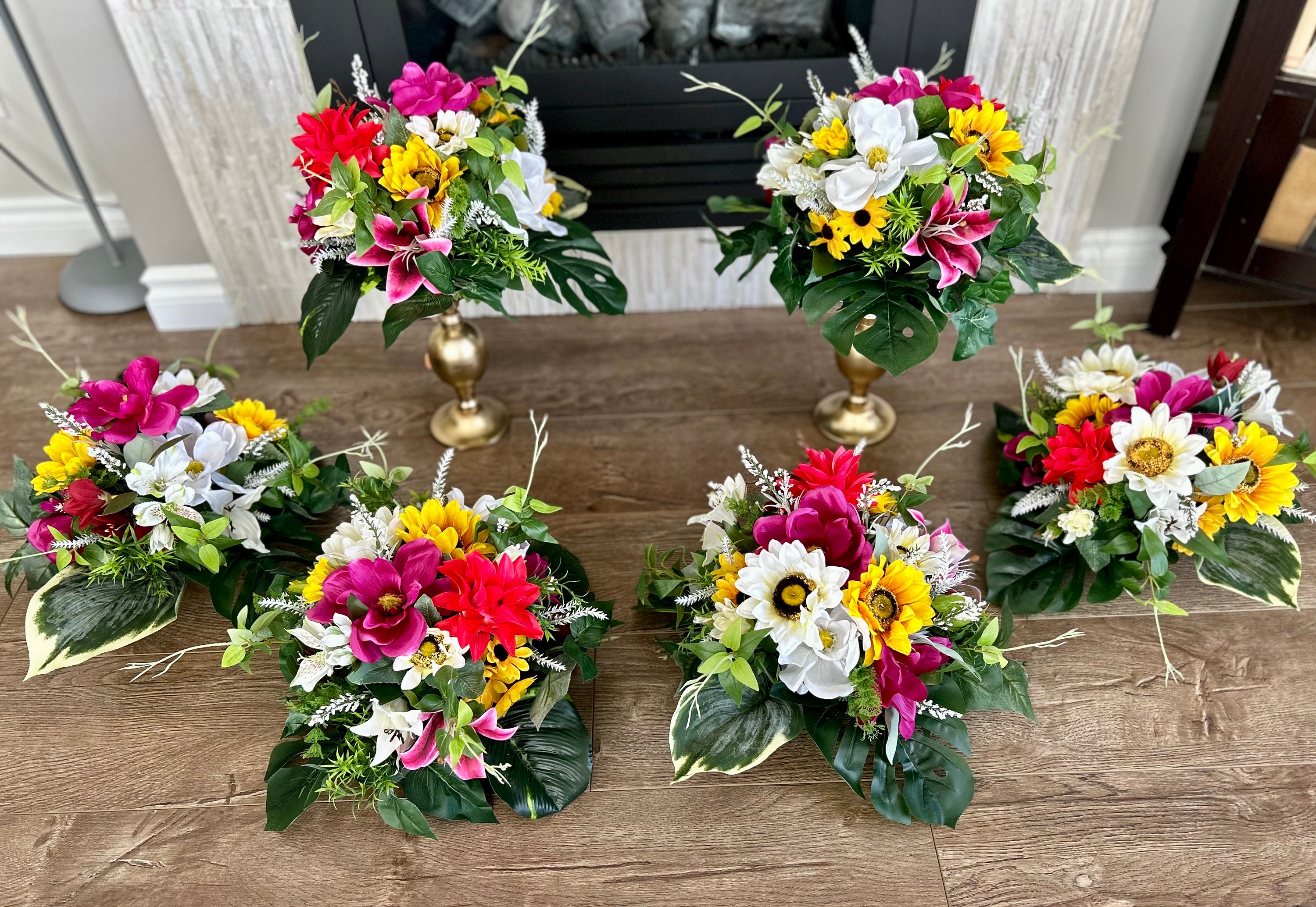 Tropical Silk Flower Arrangement