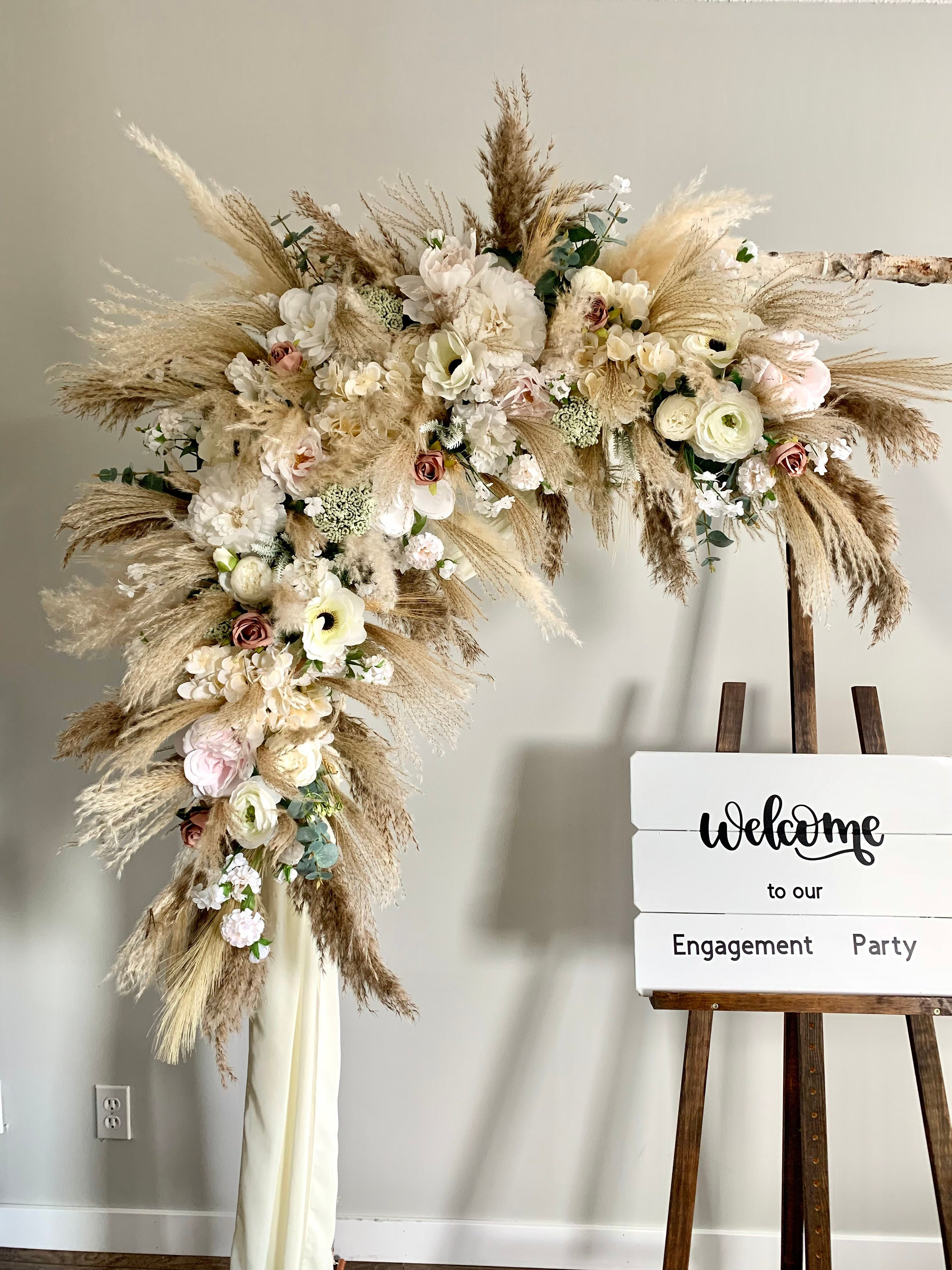 Natural Pampas Grass Wedding Arch Flowers/boho Arch Etsy
