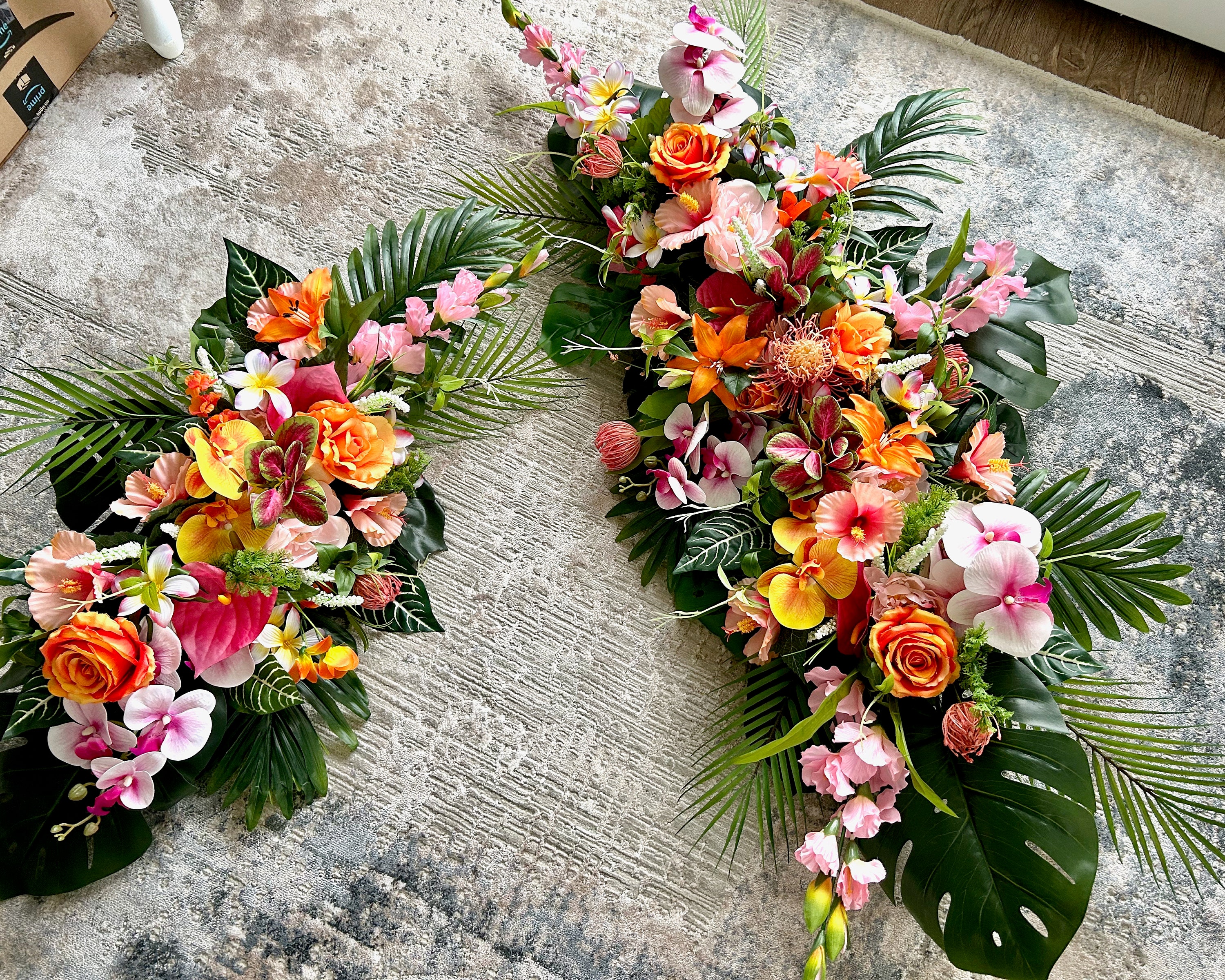 Tropical Wedding Arch Flowers/corner Swag &tieback Made With 