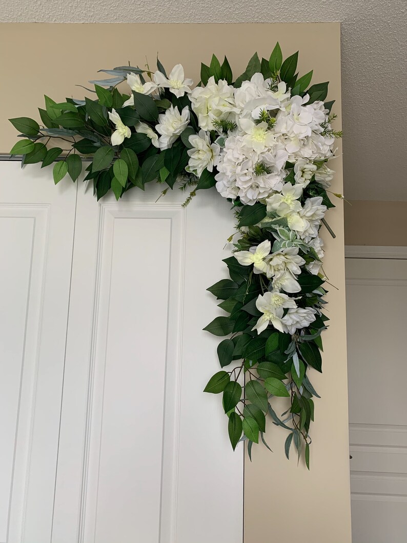 2pcs Wedding Arch Silk Flowers/corner Swag and Tieback/wedding Etsy