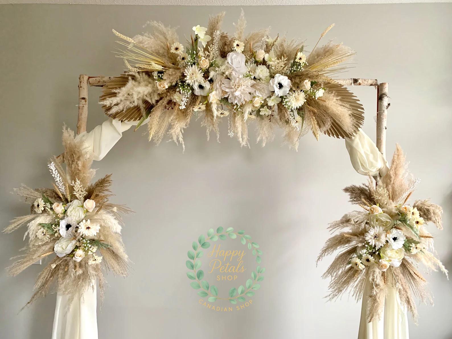 Bouquet di erba di pampa di grandi dimensioni decorazioni per la casa di nozze 1