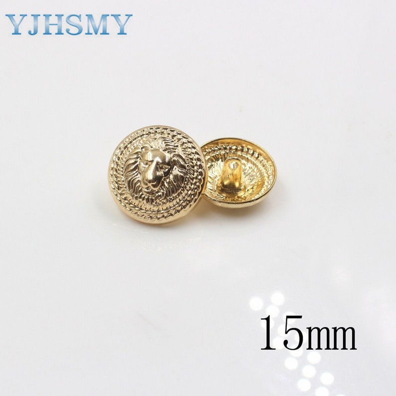 10pcs/Lot Dia 15/18/22/25mm,Gold&silver Color,Metal lion style Buttons, garment accessories DIY materials image 3