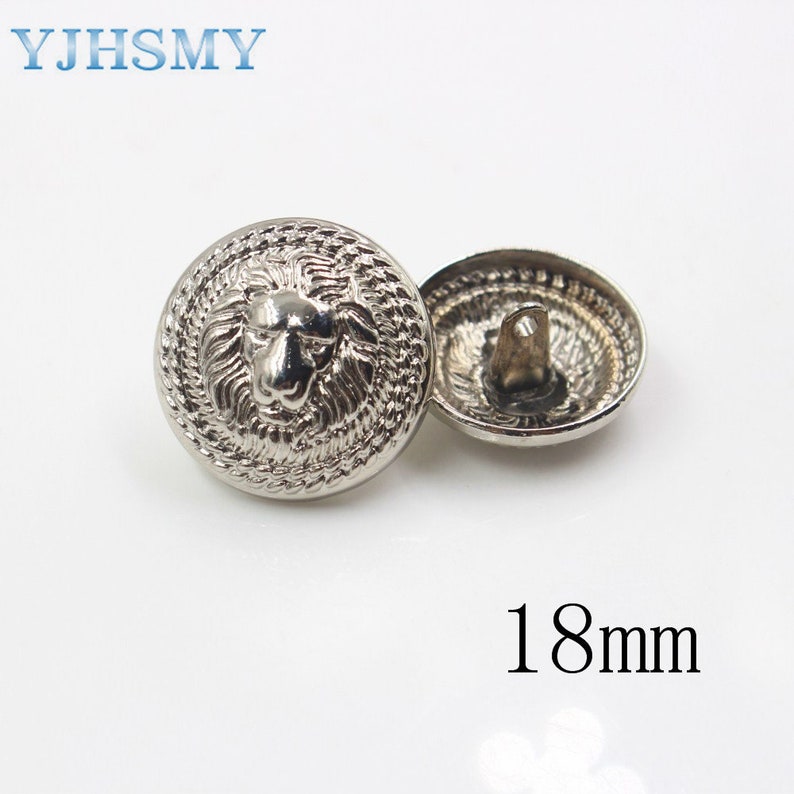 10pcs/Lot Dia 15/18/22/25mm,Gold&silver Color,Metal lion style Buttons, garment accessories DIY materials image 6