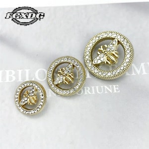 10 Stück Bienen Muster Strass Knöpfe Luxus Verzierungen für Kleidung Scrapbooking Accessoires Dekorative Knöpfe für Bekleidung