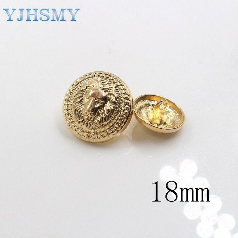 10pcs/Lot Dia 15/18/22/25mm,Gold&silver Color,Metal lion style Buttons, garment accessories DIY materials image 5