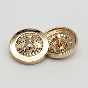 Vintage Art Deco Gold ABS Plated Buttons - 1 Dozen (12 Buttons) - K2384  available in various sizes